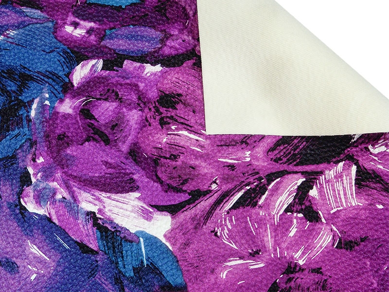 KUNSTLEDER VIOLETT GEMALTE BLUMEN 140 CM 35 LM