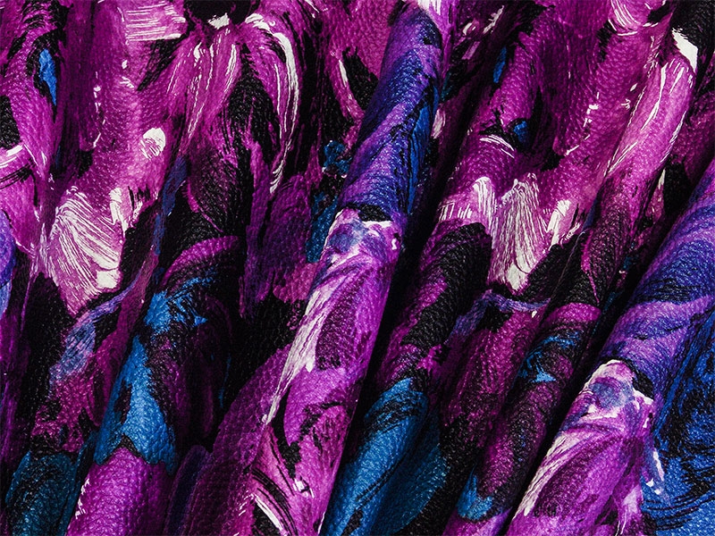 KUNSTLEDER VIOLETT GEMALTE BLUMEN 140 CM 35 LM