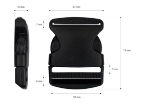 Klamra plastikowa 50x74 mm Michalina czarna