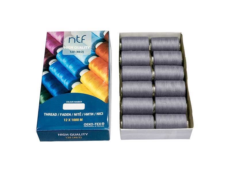 POLYESTER THREADS NTF 40/2 BLUE GREY A729 1000 M x 12 PCS.
