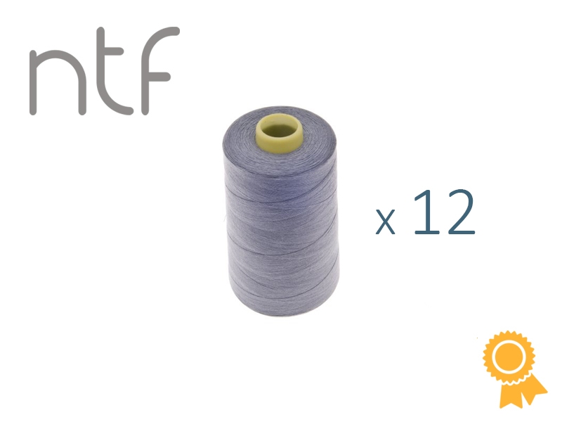 POLYESTEROVÉ NITĚ NTF 40/2ŠEDÁ MODRÁ A729  1000 m x 12 ks