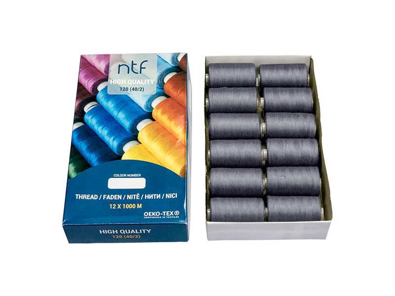 POLYESTERGARN NTF 40/2 GRAU A733 1000 M x 12 ST