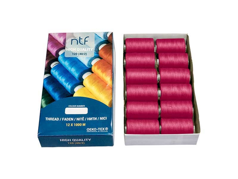 POLYESTERGARN NTF 40/2 DUNKELHIMBEERROT A567 1000 M x 12 ST