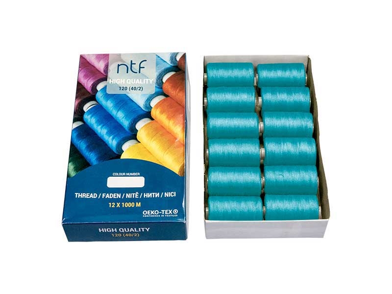 POLYESTER THREADS NTF 40/2 TEAL BLUE A610 1000 M x 12 PCS.