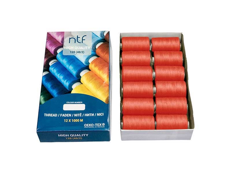 POLYESTERGARN NTF 40/2 KORALLENROT A543 1000 M x 12 ST