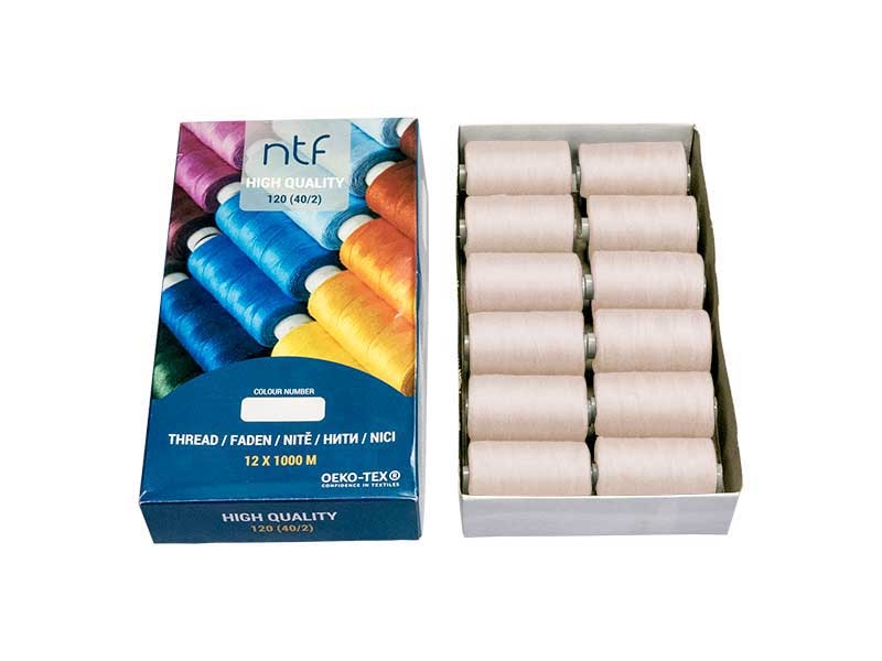 POLYESTER THREADS NTF 40/2 LIGHT BEIGE  A670 1000 M x 12 PCS.