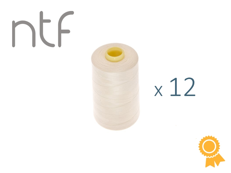 POLYESTER THREADS NTF 40/2 WHITE-YELLOW A504 1000 M x 12 PCS.