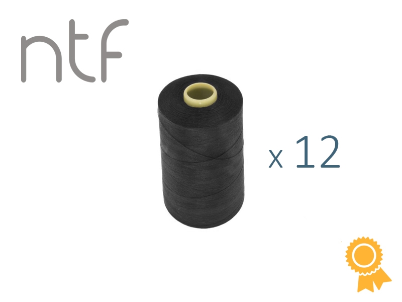 POLYESTER THREADS NTF 40/2 BLACK A807 1000 M x 12 PCS.