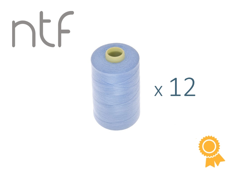 POLYESTER THREADS NTF 40/2 PASTEL LIGHT BLUE A786 1000 M x 12 PCS.