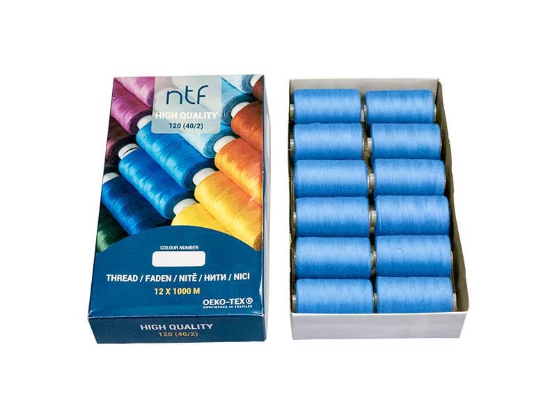 POLYESTEROVÉ NITĚ NTF 40/2MODRÝ A789  1000 m x 12 ks
