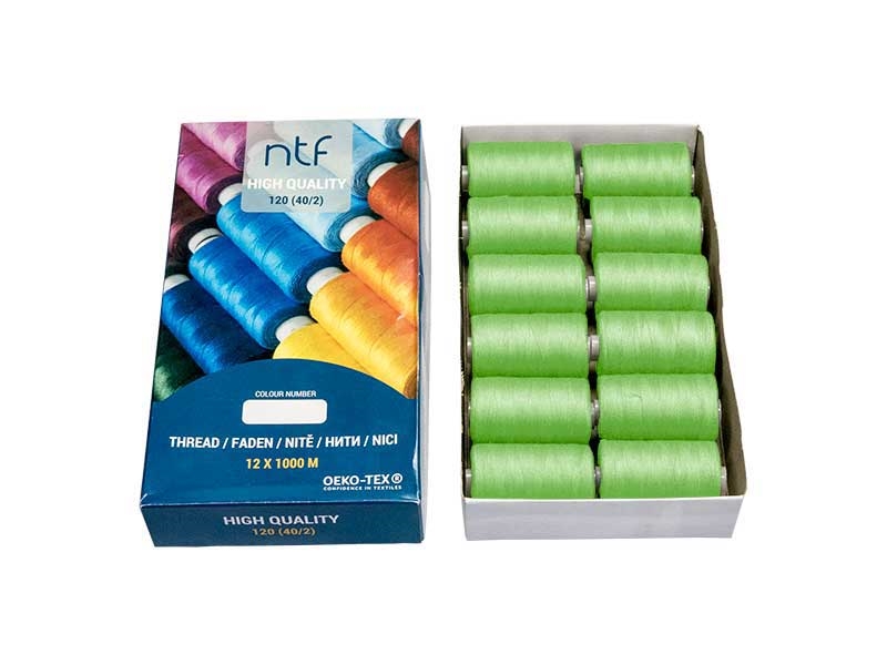 POLYESTEROVÉ NITĚ NTF 40/2TRÁVA ZELENÁ A597  1000 m x 12 ks