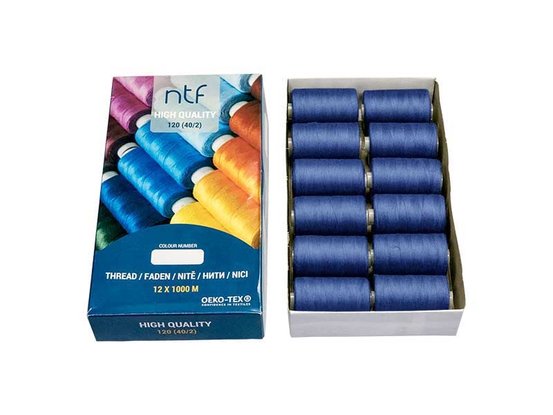 POLYESTER THREADS NTF 40/2 SAPPHIRE A801 1000 M x 12 PCS.
