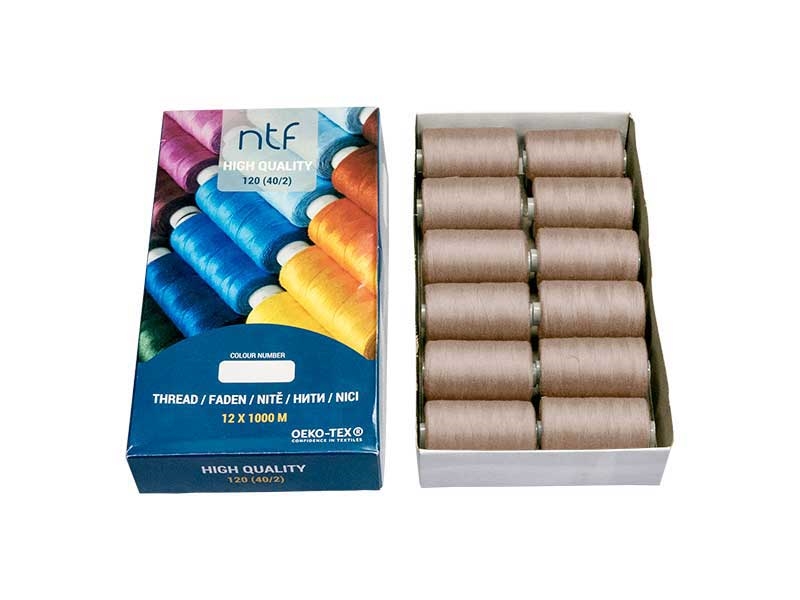 POLYESTER THREADS NTF 40/2 DARK TAUPE A870 1000 M x 12 PCS.