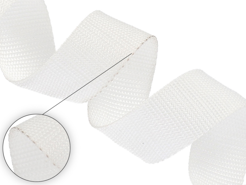 WEBBING 30 MM / 1,3 MM  WHITE 501 501 PP 50 MB -  SECOND TYPE