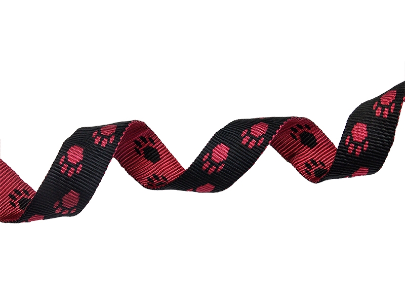 WEBBING 25 MM / 1,3 MM BLACK-RED IN THE PAWS PP 50 MB
