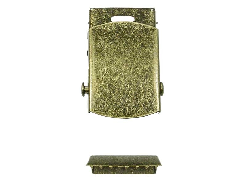 Metal clamp belt buckle 32 mm bona old gold 1 pcs