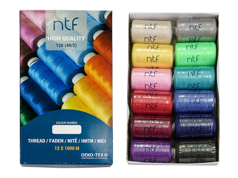 POLYESTERGARN NTF 40/2 RAINBOW 1000 M x 12 Stck
