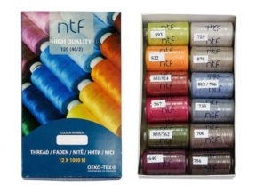 Nici poliestrowe NTF 120 (40/2) zestaw A utumn 1000 m x 12 szt.