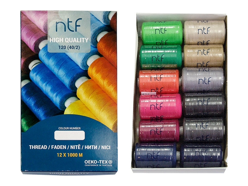 POLYESTER THREADS NTF 40/2&nbspGARDEN 1000 M x 12 PCS.