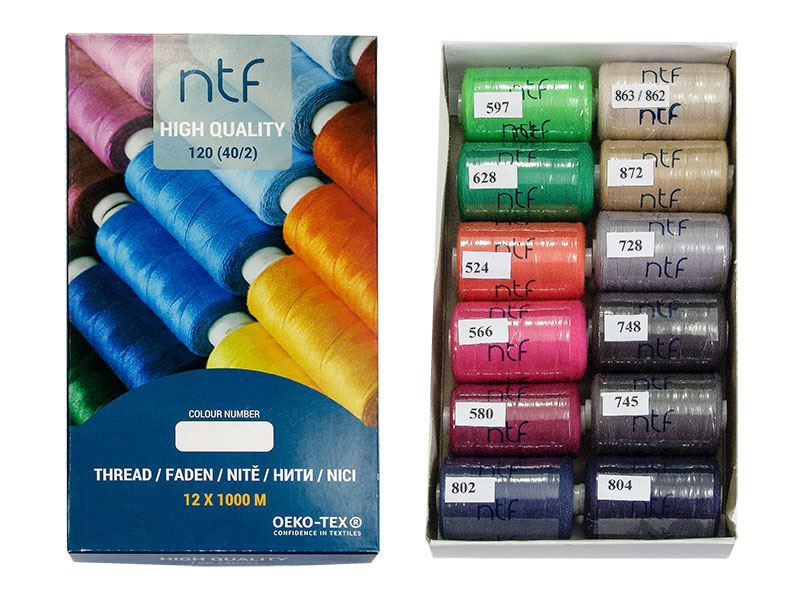 POLYESTER THREADS NTF 40/2&nbspGARDEN 1000 M x 12 PCS.