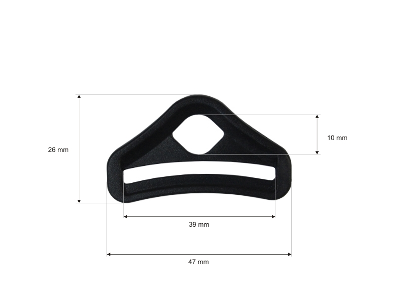 Trójkąt plastikowy 39 mm (bp-58-8006) Mieszko czarny