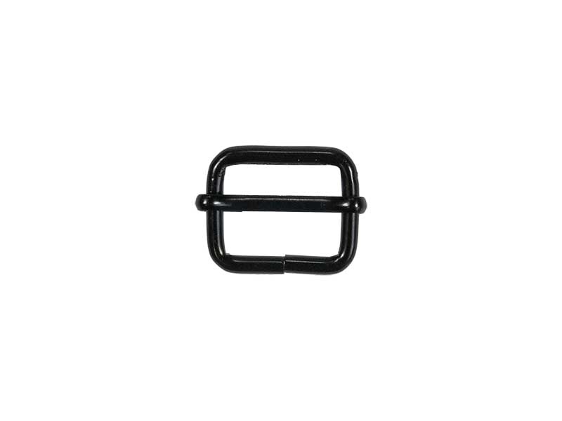 METAL SLIDE BUCKLE 20/15/3 MM MATT BLACK WIRE    100  PCS