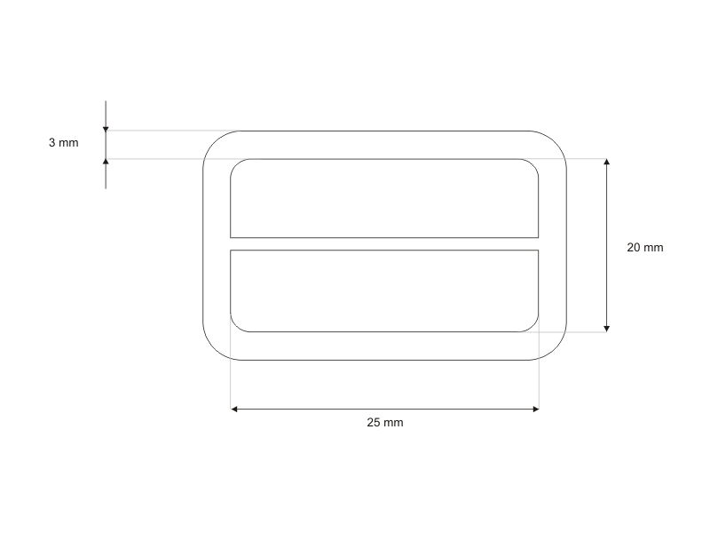 Regulator metalowy 25/20/3 mm czarny mat drut