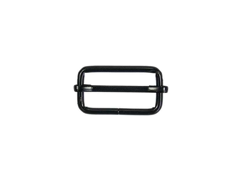 METAL SLIDE BUCKLE 30/15/3 MM MATT BLACK WIRE 100 PCS