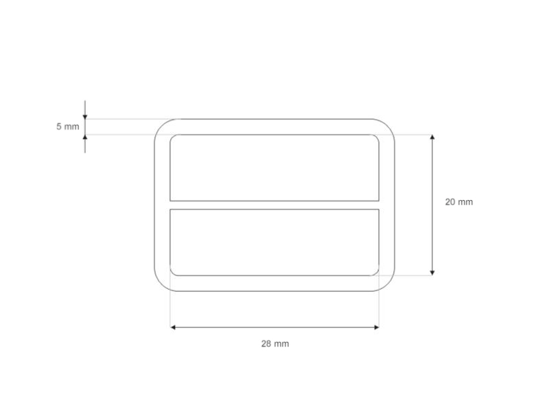 Regulator metalowy 28/20/5 mm czarny mat drut