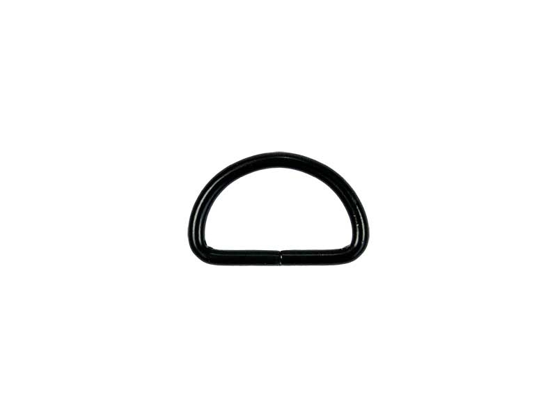 METAL D-RING 25/15/3 MM MATT BLACK CAST 100 PCS