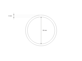 Kółko metalowe 30/4 mm czarny mat drut
