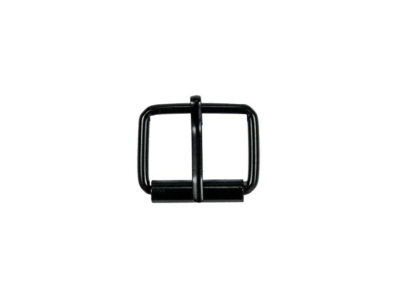 METAL ROLLER BUCKLE SINGLE 25/20/3 MM MATT BLACK WIRE 100 PCS