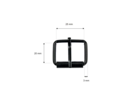 Klamra rymarska jednozaczepowa 25/20/3 mm czarny mat drut