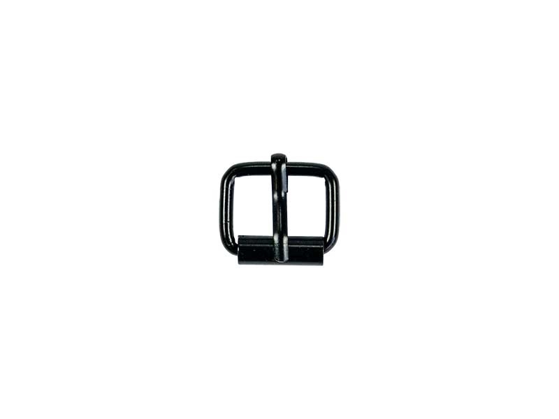 METAL ROLLER BUCKLE SINGLE 16/12/2,5 MM MATT BLACK WIRE 100 PCS