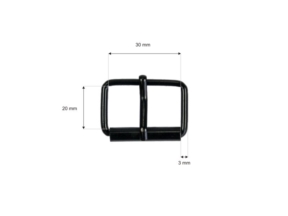 Klamra rymarska jednozaczepowa 30/20/3 mm czarny mat drut
