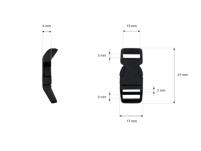 Klamra plastikowa 13x42 mm Saba czarna