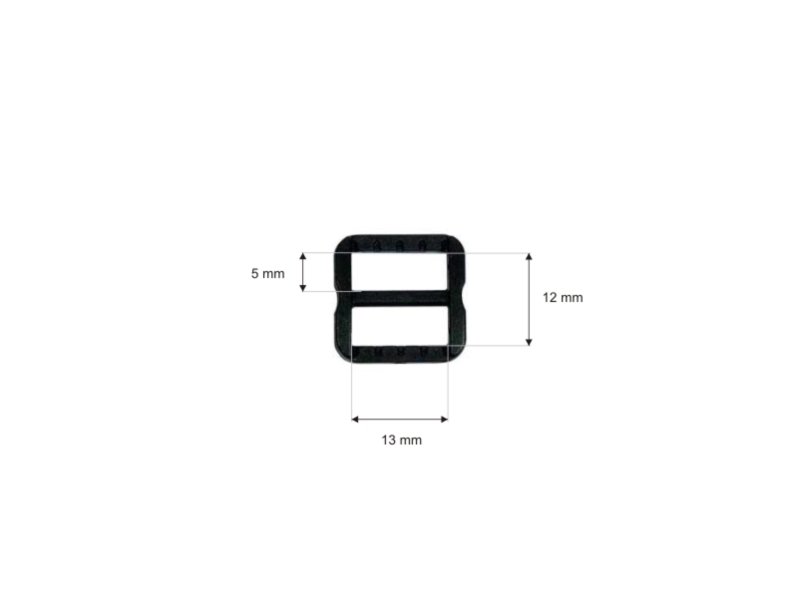 Plastic slide buckle 13/12 mm reks black 100  pcs