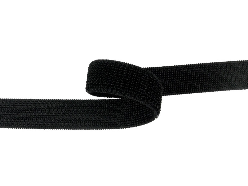 Elastic hook and loop tape  black 580 nylon loop 20 yd