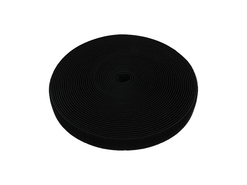 Elastic hook and loop tape  black 580 nylon loop 20 yd