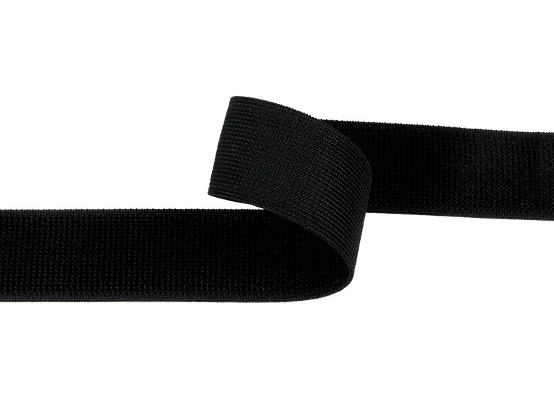 Elastic hook and loop tape  black 580 nylon loop 20 yd