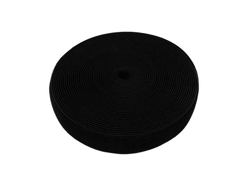 Elastic hook and loop tape  black 580 nylon loop 20 yd