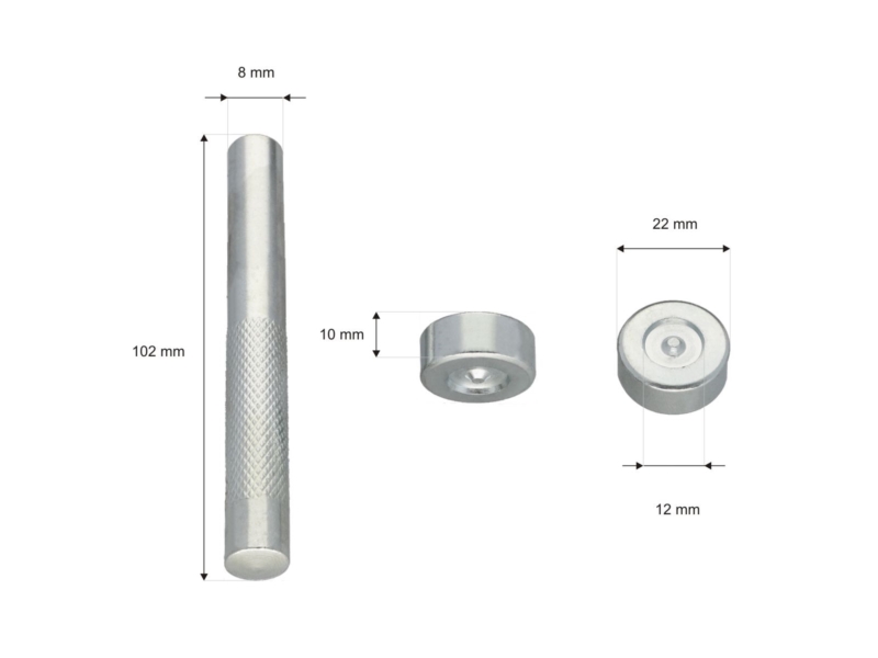 Einschlagstempel für nieten 12 mm set