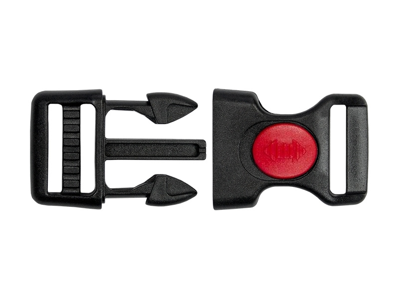 Plastic buckle 25 mm kalina  (rx2145) black-red frost resistant 100 pcs