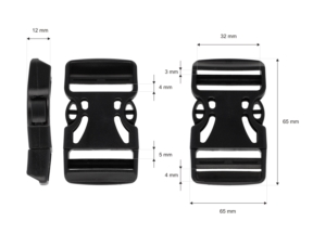 Klamra plastikowa 32x65 mm Berenika czarna