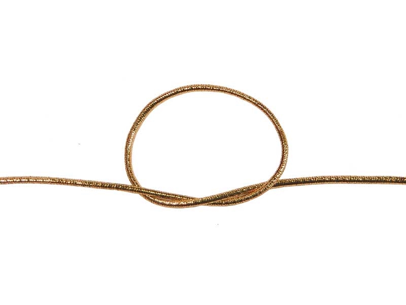 Gummikordel 1,5 mm rosa-gold polyester 50 lm