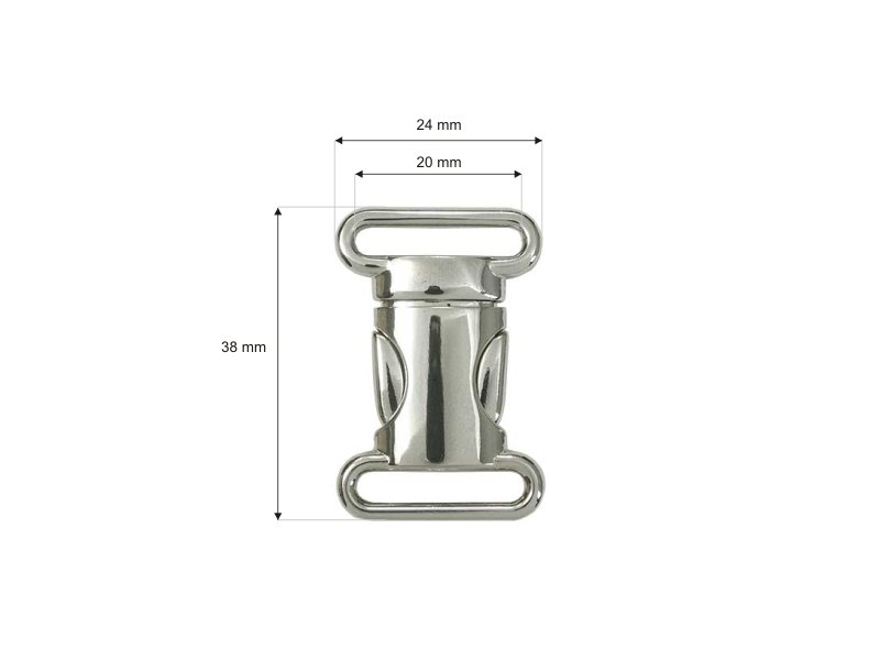 Klamra metalowa 20 mm 0324-3025 nikiel połysk