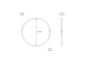 Kółko metalowe otwierane  20/2,2 mm nikiel