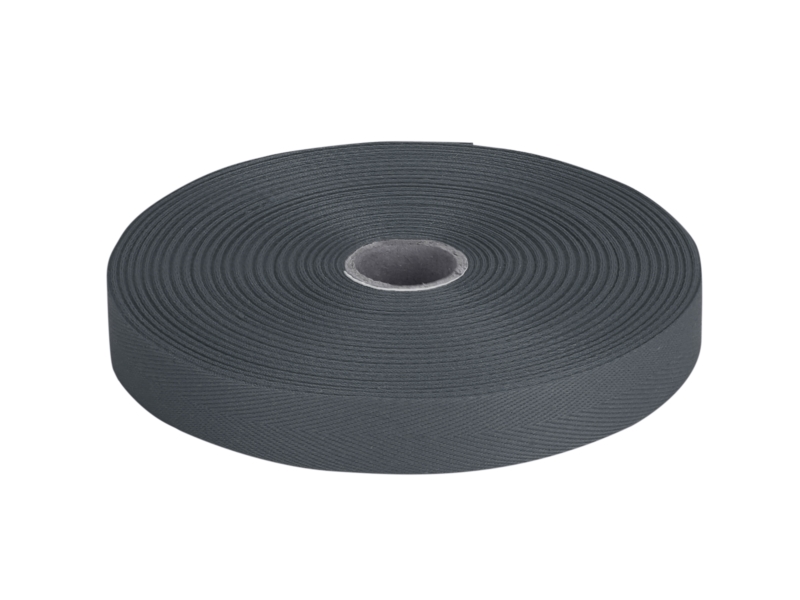 Baumwollköperband 15 mm/0,35 mm Schwarzgrau (301)