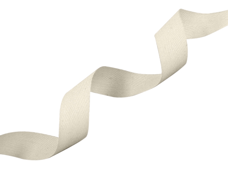Cotton Twill Tape 25 mm/0,35 mm white (natural) (123)