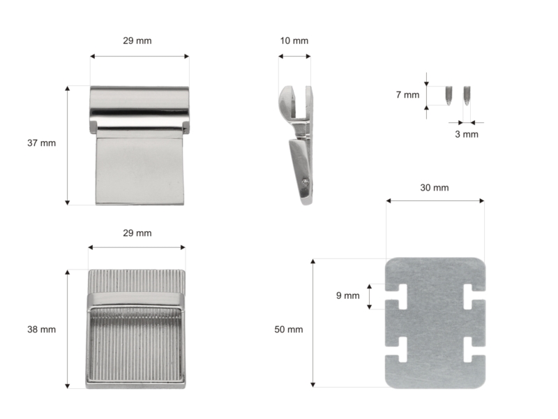 Briefcase lock 30/40 mm 166 ludwika nickel 12 pcs